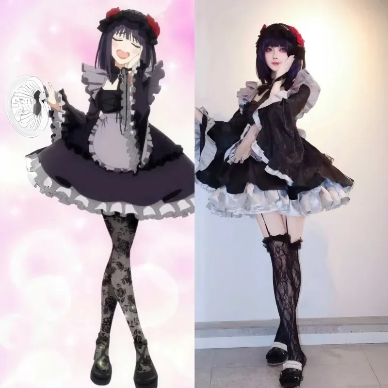 

FC6Kitagawa Marin Costume Amine My Dress Up Darling Marin Kitagawa Black Dress JK Uniform Women Full Set Halloween Party Gi@FC8！
