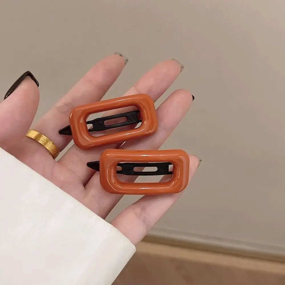 1 쌍 새로운 한국 스타일 헤어 클립 모든 일치 사각형 어린이 헤어 그립 경량 Morandi 컬러 바레트