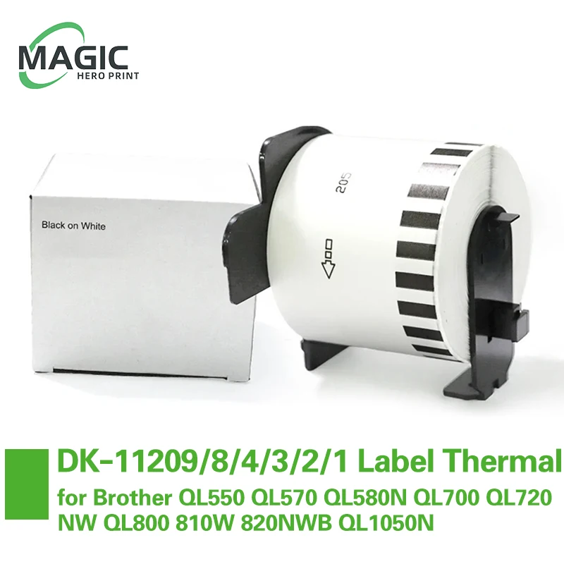 

DK-11209/8/4/3/2/1 DK-22210 DK-11241 Label Thermal Paper for Brother QL550 QL570 QL580N QL700 QL720NW QL800 810W 820NWB QL1050N