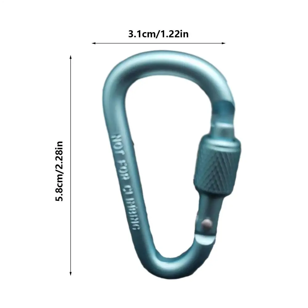 1PC Aluminium Legierung Karabiner Sicherheit Schnalle Schlüsselbund Mit Schloss Klettern Taste D-form Karabiner Camping Wandern Haken Multi farben – Detail 8