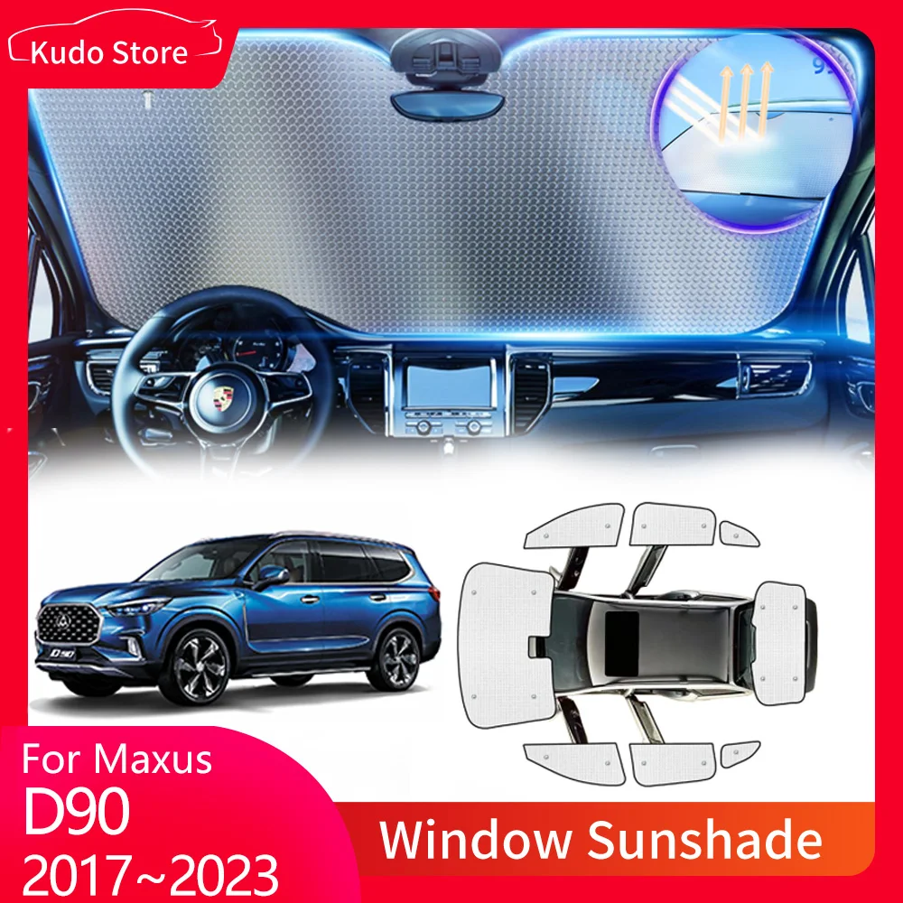 Full Coverage Sunshades for Maxus LDV D90 MG Gloster 2017~2023 Rear Windows Curtain Front Windshields Sun Visor Mats Accessories