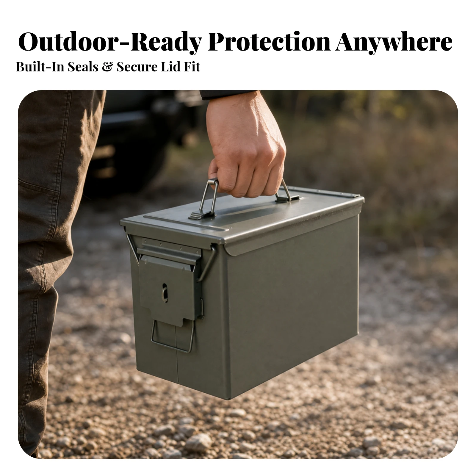 Tool Box with Hinged Lid Long-Lasting Metal Tool Box Metal Storage Organizer with Hinged Lid Secure Dustproof for Mechanics - view 2
