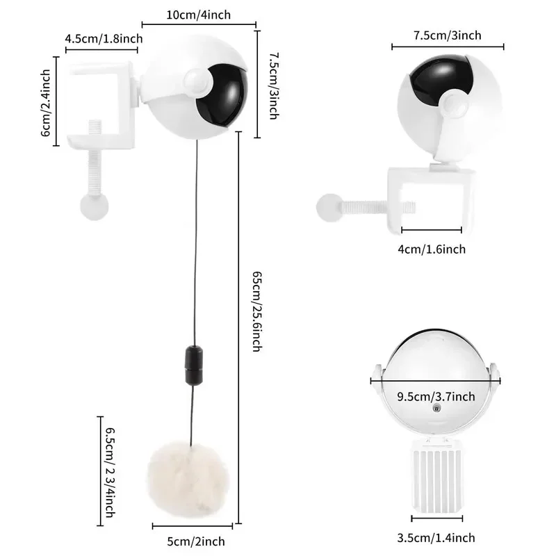 Elektronische Bewegung Katze Spielzeug YoYo Hebe Ball Elektrische Flattern Interaktive Katze Teaser Spielzeug Rotierenden Interaktive Puzzle Haustier Spielzeug – Detail 1