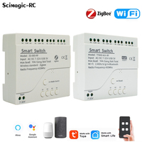 4CH Tuya Zigbee / Wifi Relay Smart Wireless Switch Module 4 Channel 7-32V 85-250V 220V 110V 2200W RF433 10A 4 Way Receiver Alexa