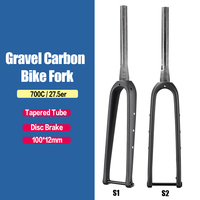 Airwolf Full Carbon Gravel Fork 700*45C Disc Brake Forks  Internal Cable Routing External 700C Road Gravel Bike Fork