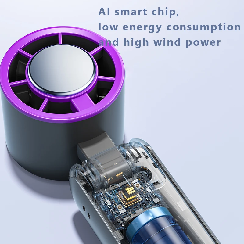 Refrigeration High Speed Cold Cooling Ice Compress Rechargeable Small Usb Portable Fan Adjustment LED Display Handheld Mini Fan view 3