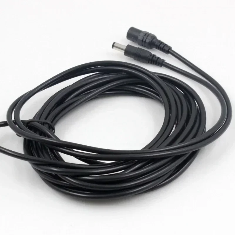 Cable de extensión de alimentación DC12V, conector macho a hembra de 2,1x5,5mm para cámara de seguridad CCTV, Color negro, 16,5 pies, 5M, 10m, Cable de alimentación