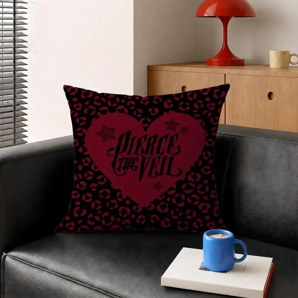 Band Pierce the Veil Post Hardcore Emo Cushion Cover Decorative Pillowcase Soft Short Plush Cozy Durable Sofa Home Decor Items