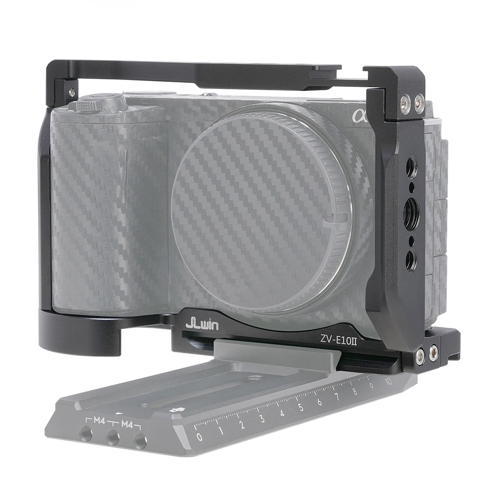 FOTGA For Sony ZV-E10 II Cage with Wooden Handle Quick Release Cage Kit For Sony ZV-E10II With Quick Release Plate Handgrip Trip