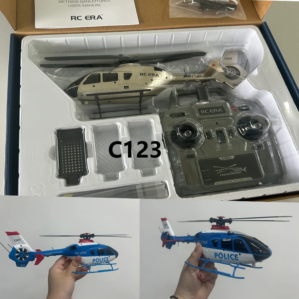 

Rc Era C123 Бесщеточный RTF RC Вертолет 6-осевой гироскоп Одна клавиша 3D Флип Оптическое позиционирование потока EC135 Модель вертолета