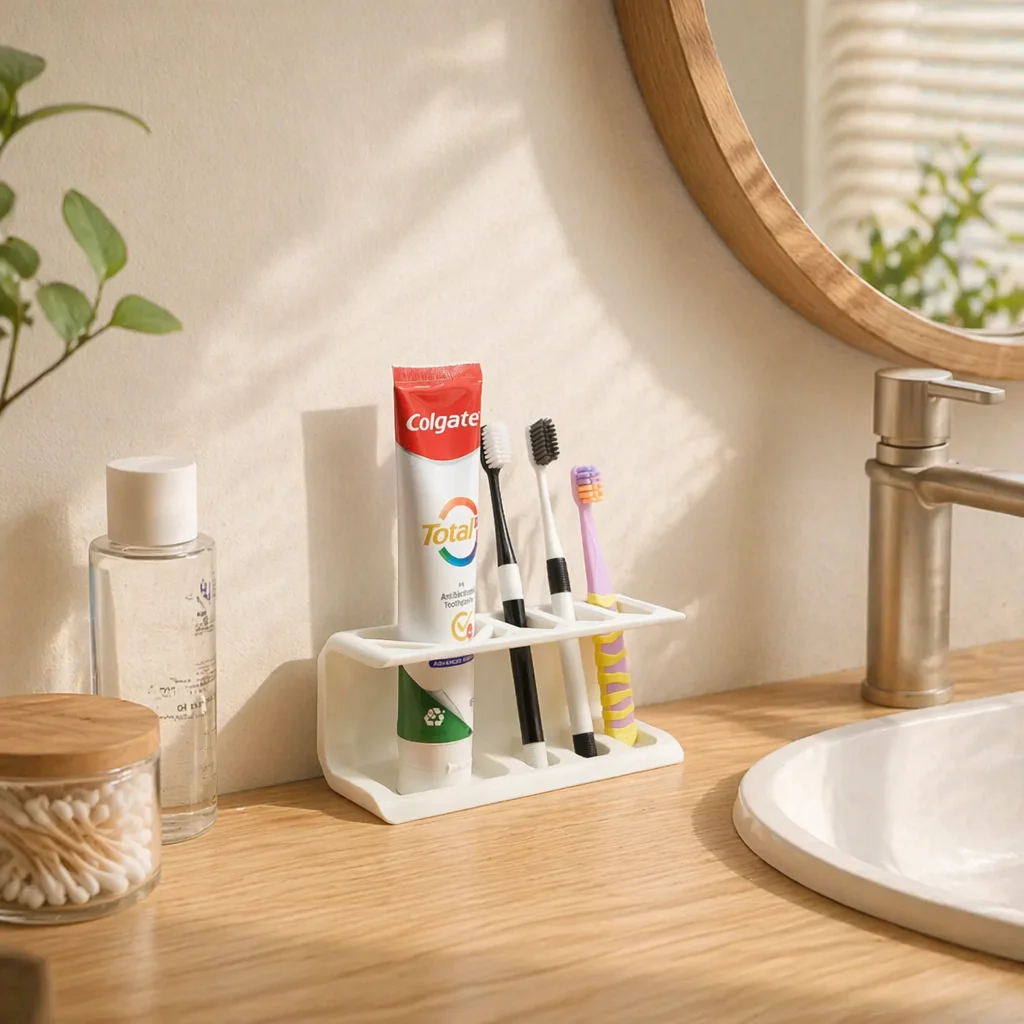 Desktop toothbrush holder, toiletry set storage rack, integrated toothbrush, razor and toothpaste desktop storage rack