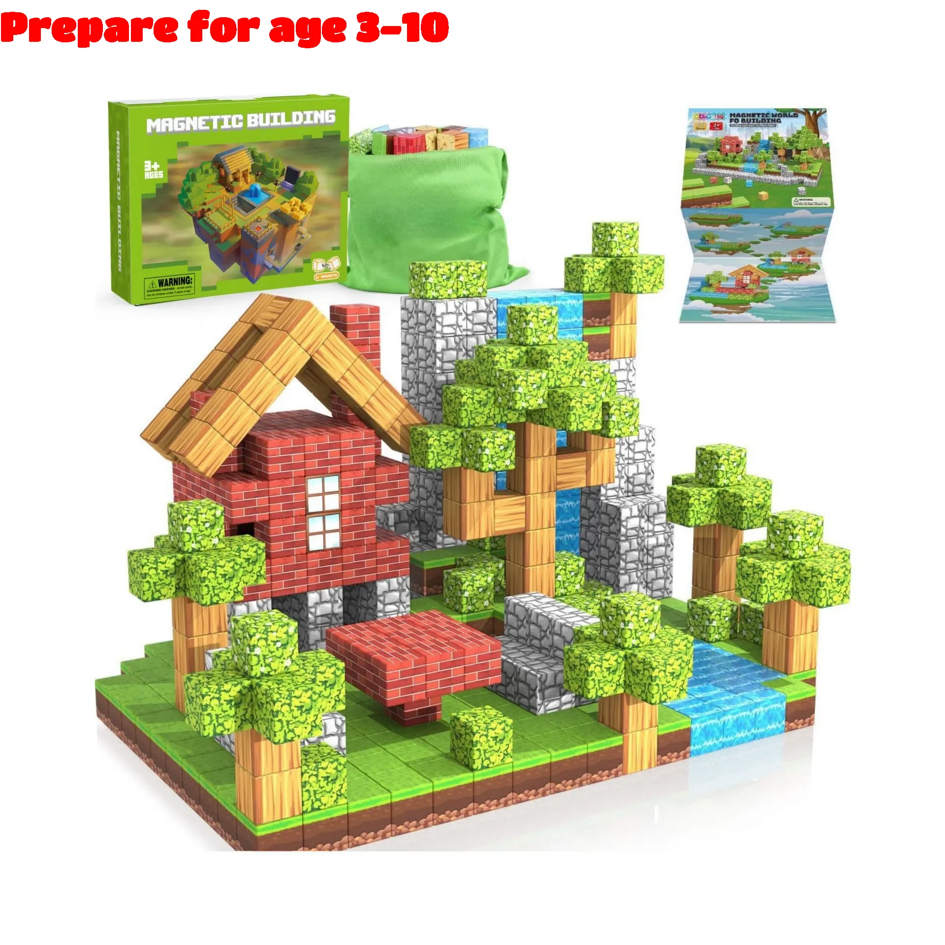 مجموعة المكعبات المغناطيسية مكونة من 75 قطعة من أطلق العنان على الخيال والأيدي على مهارات إنشاء المنزل