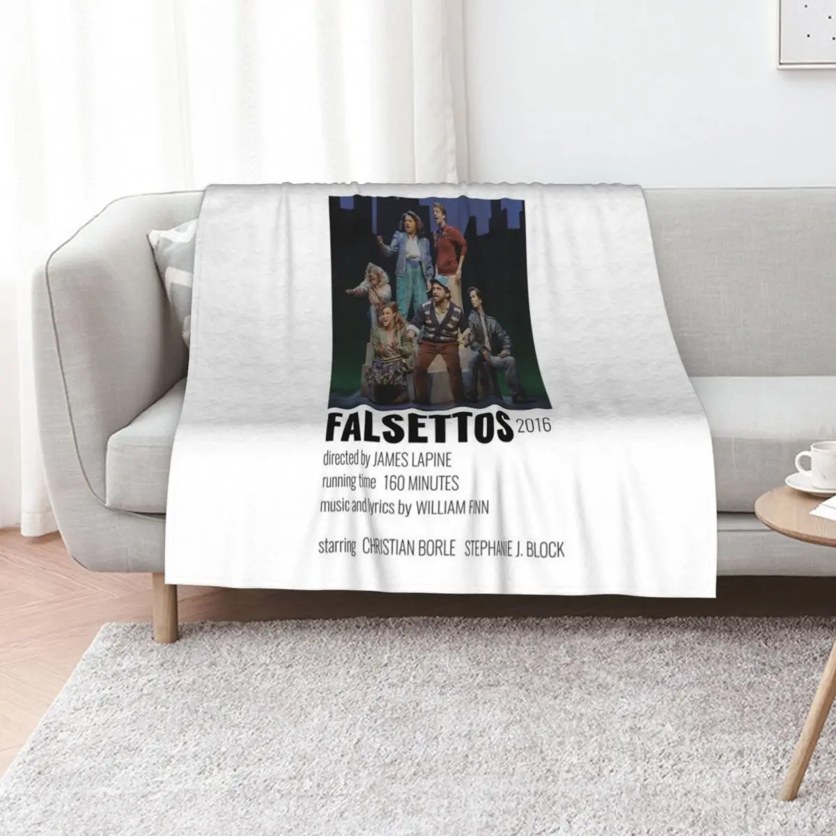 Falsettos Musical Poster Throw Blanket Plush Fuzzy Cozy Blanket for Couch Sofa