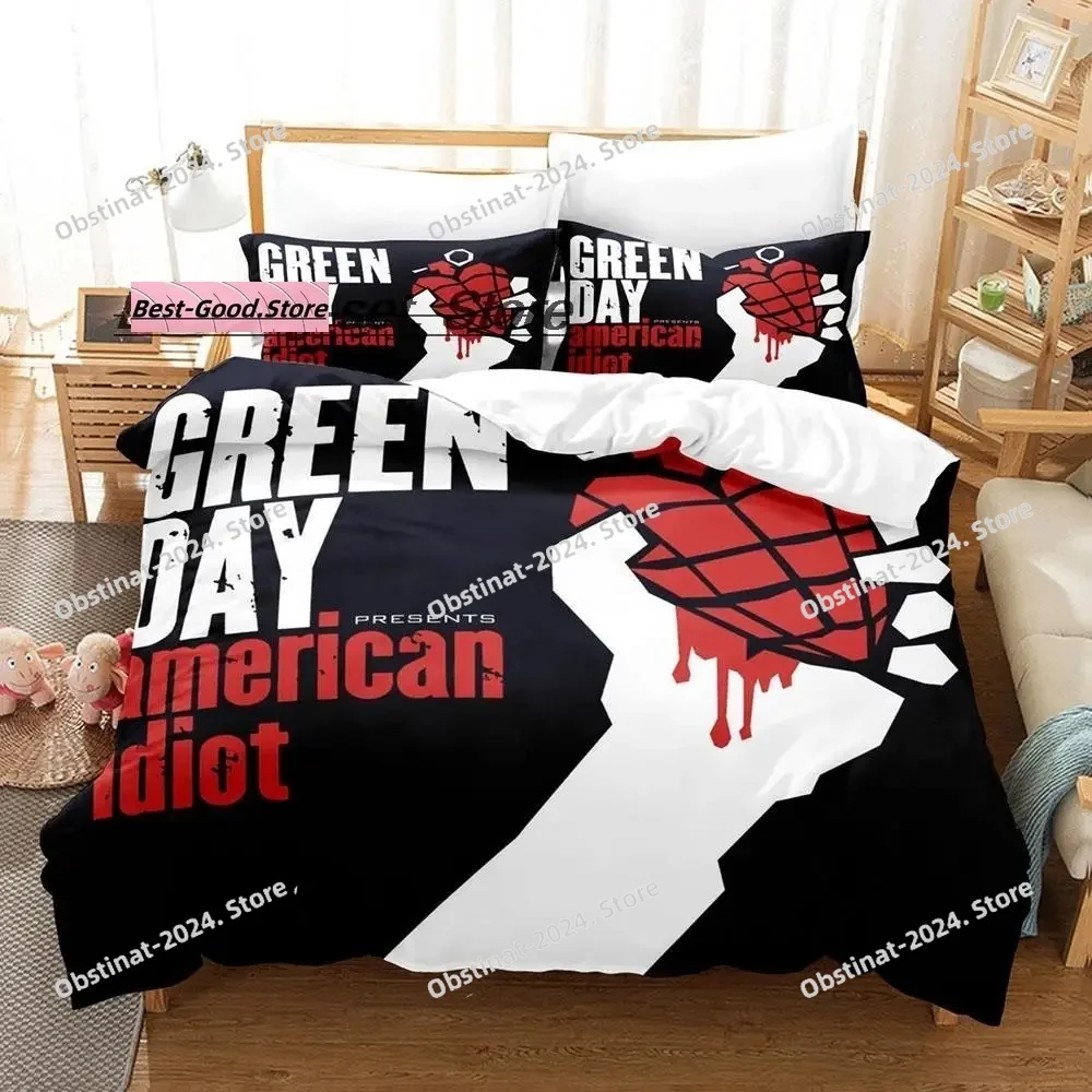 

Green Day ' AMERICAN IDIOT Bedding Set Single Twin Full Queen King Size Bed Set Aldult Kid Bedroom Duvetcover Sets Bed Sheet Set
