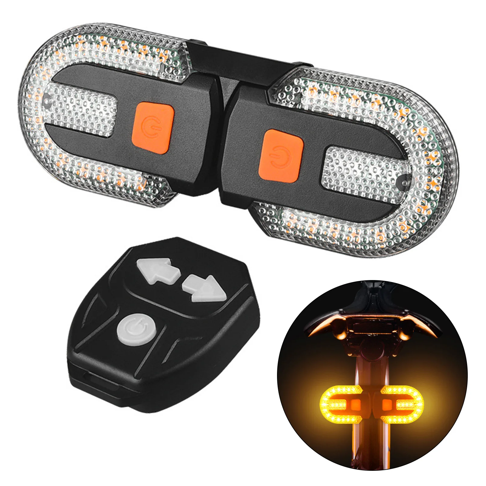 

1set Bicycle ABS Tail Light 12.5*4.5cm With Turn Signal USB Rechargeable Bright LED Safety Admonition Cycling Accessories