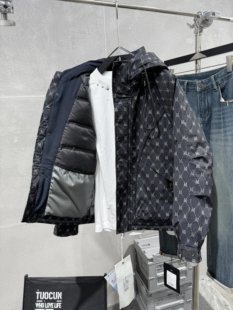 

Men's Winter Thiened down Jaet Du Feather American Sle Windbreaker Casual Loose Fit Warmth Protection Coat Zipper Clo...