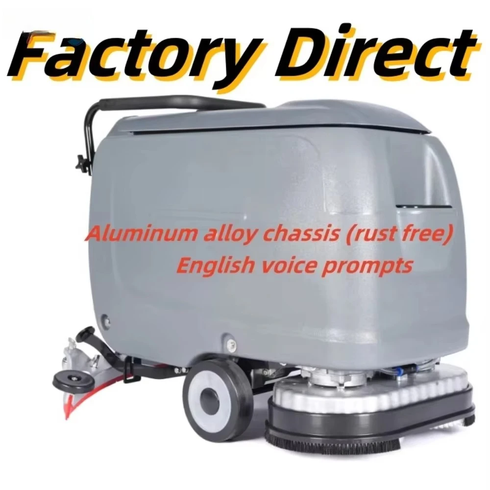 Hand Push Floor Scrubber-Commercial Industrial Floor Cleaning Machine,High-Efficiency Wet Dry Cleaner for Large-Scale Areas