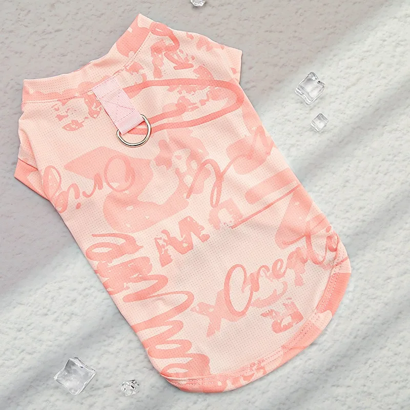 

Yorkshire Cool Feeling Vest Summer Ice Silk Dog Clothes Pet Pullover Small and Medium Dog Graffiti Style T-Shirt