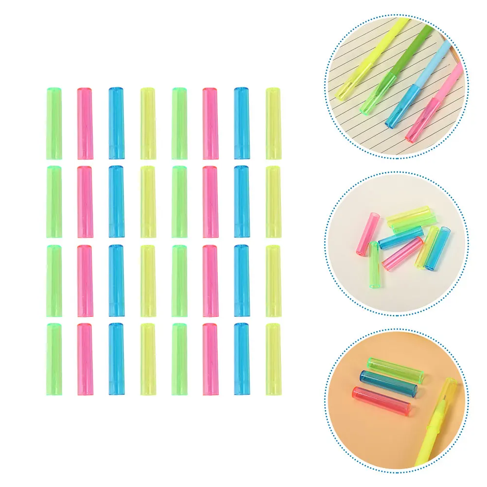 

50 Pcs Pencil Protector Caps Transparent Plastic Tip Covers Safe Anti Injury School Office Supplies Student Accessories