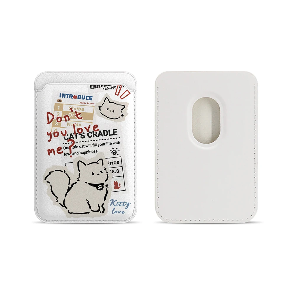 Kitty Love Leder-Kartenetui Handyhülle Kartenhalter für Magnetische Hülle Geeignet für alle iPhones für Magsafe Karten-Handy-Rückentasche – Detail 5