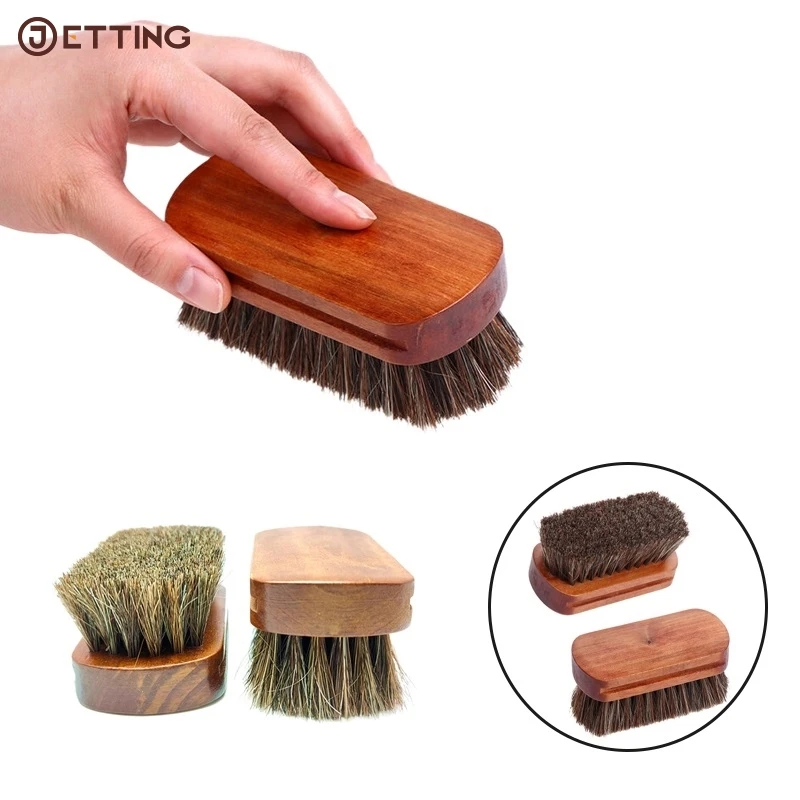 

1pcs Furniture Apparel Bag Shine Polishing Brush Auto Wash Accessories Horsehair Leather Textile Cleaning Brush For Car Interior