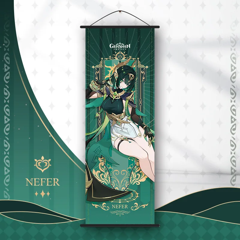Genshin Impact Odette Ororon Frune Nicole Colombina Flins Nefer Arlecchino Gemälde Bilder Anime Neuvillette Leinwand Wandkunst – Detail 12