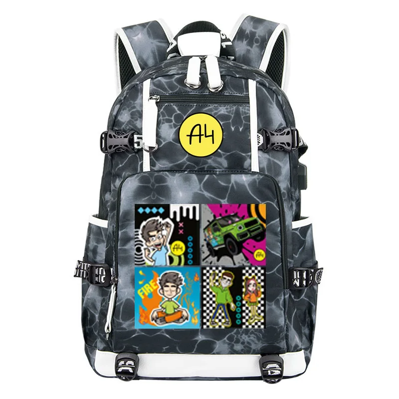

Мультфильм Влад Бумага А4 Детский рюкзак А4 "LAVA LAVA" Большая вместимость Мальчик Девочка Школьная сумка Подростковая Детская USB Сумка для ноутбука на плечо