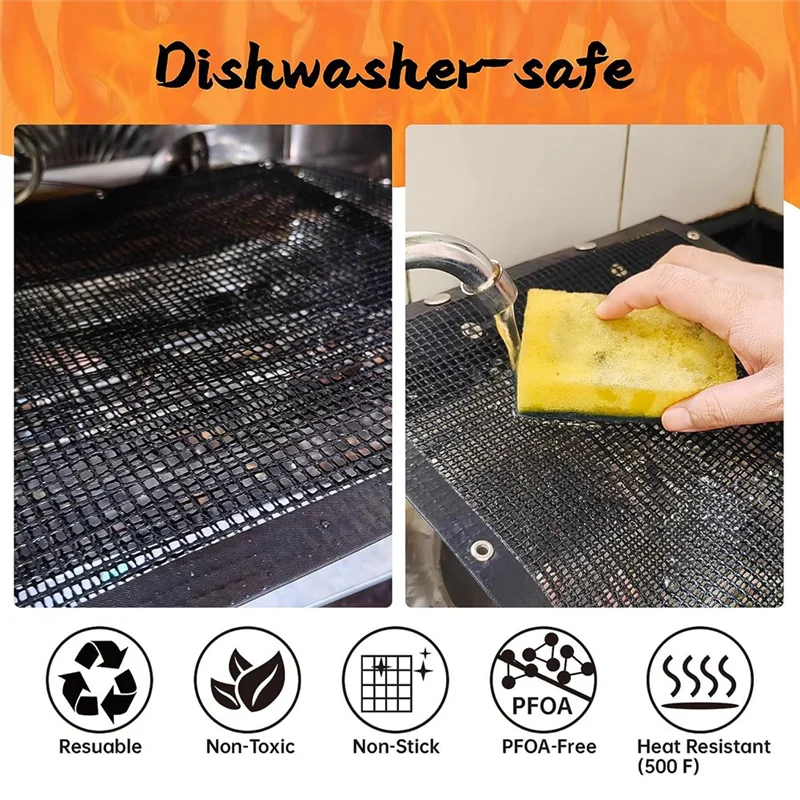 

-FDDT Большие мешки для гриля для уличного гриля-11,82X10,62 дюйма, 2 упаковки многоразовых антипригарных сетчатых мешков для гриля для барбекю, прочный, легко устанавливается