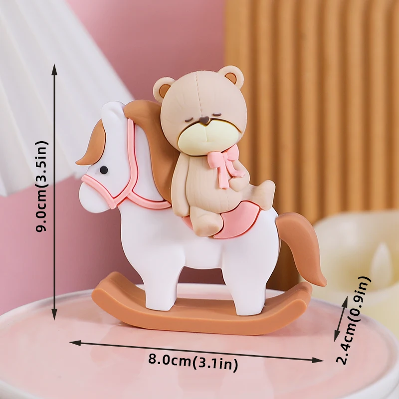 Rosa und blauer 3D-Bär-Kuchenaufsatz mit großem Regenbogen-Buchstaben für Babyparty, Bärendekorationen, Jungen und Mädchen, alles Gute zum Geburtstag, Partyzubehör – Detail 8