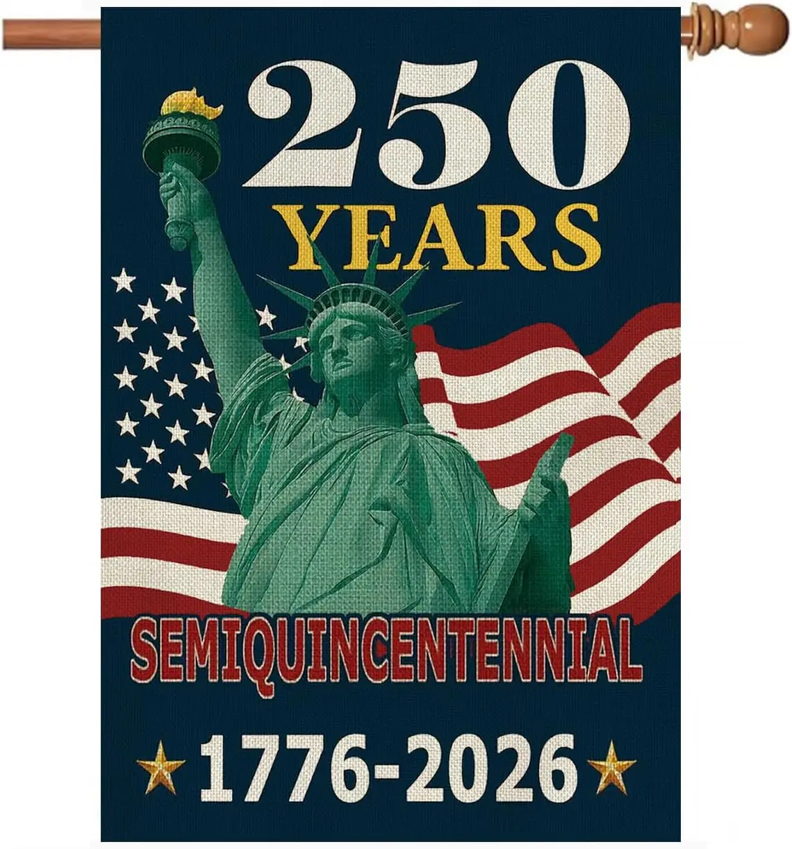 250 Years America Garden Flag 28 x 40 Inch,250th Anniversary USA Patriotic Double-Sided Banner with Statue of Liberty Design ZZM