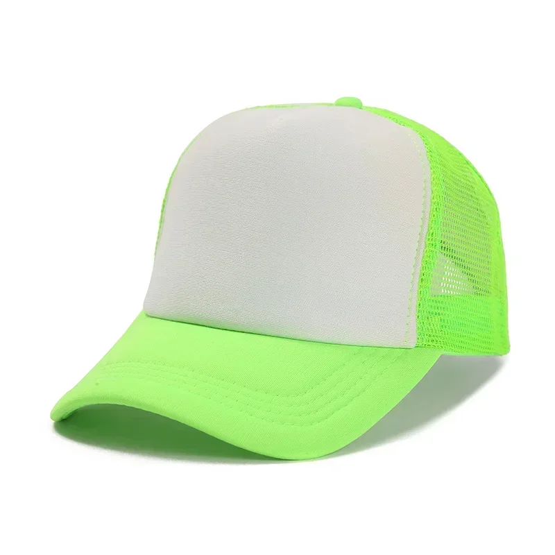 Fluorescent Baseball Cap for Women 2024 Spring and Summer New Breathable Mesh Truck Hat Street Popular Hip-hop Men\'s Caps