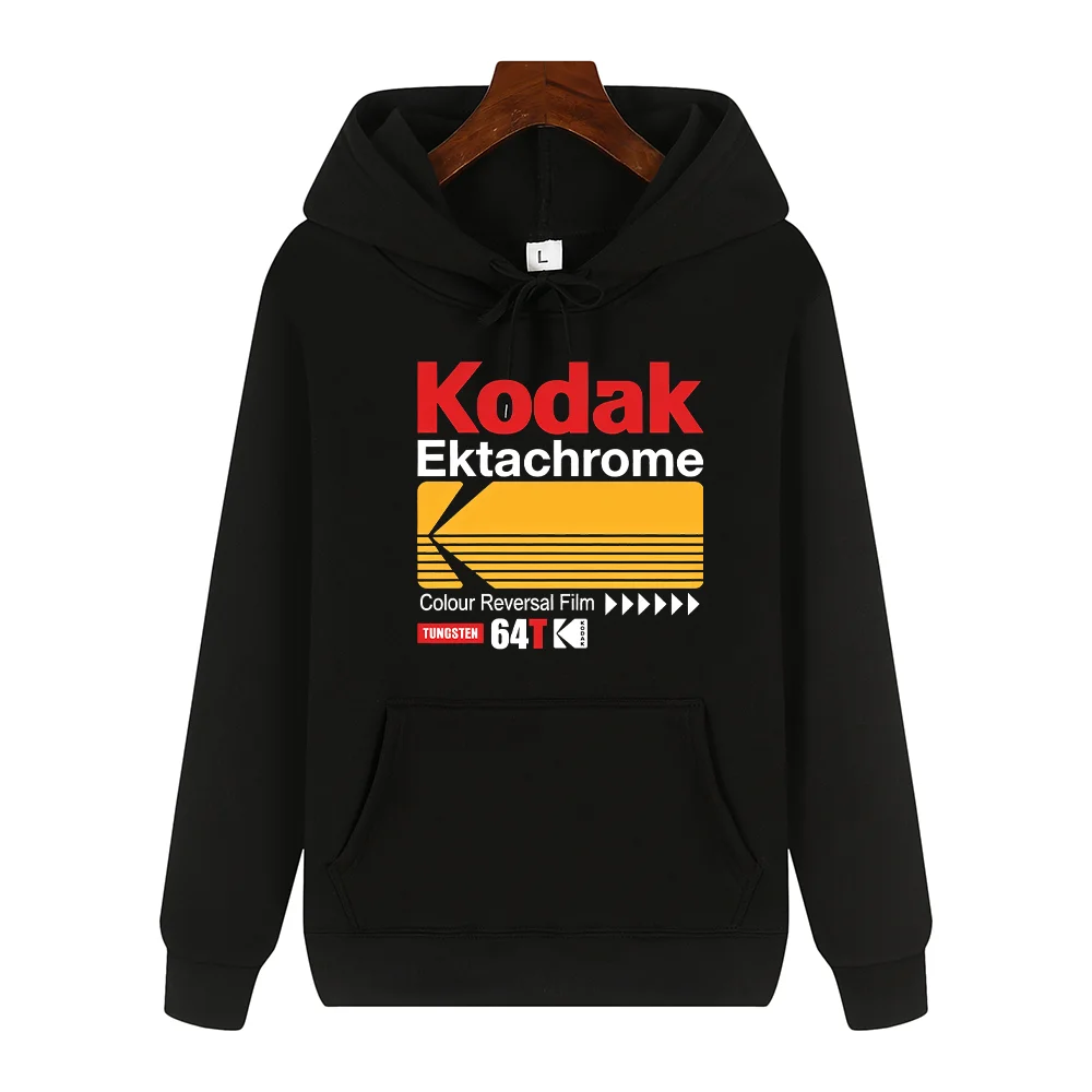 Kodak marque rétro à la mode imprimé automne hiver hommes à capuche quotidien Sports de plein air décontracté chaud à la mode Y2K haut vêtements