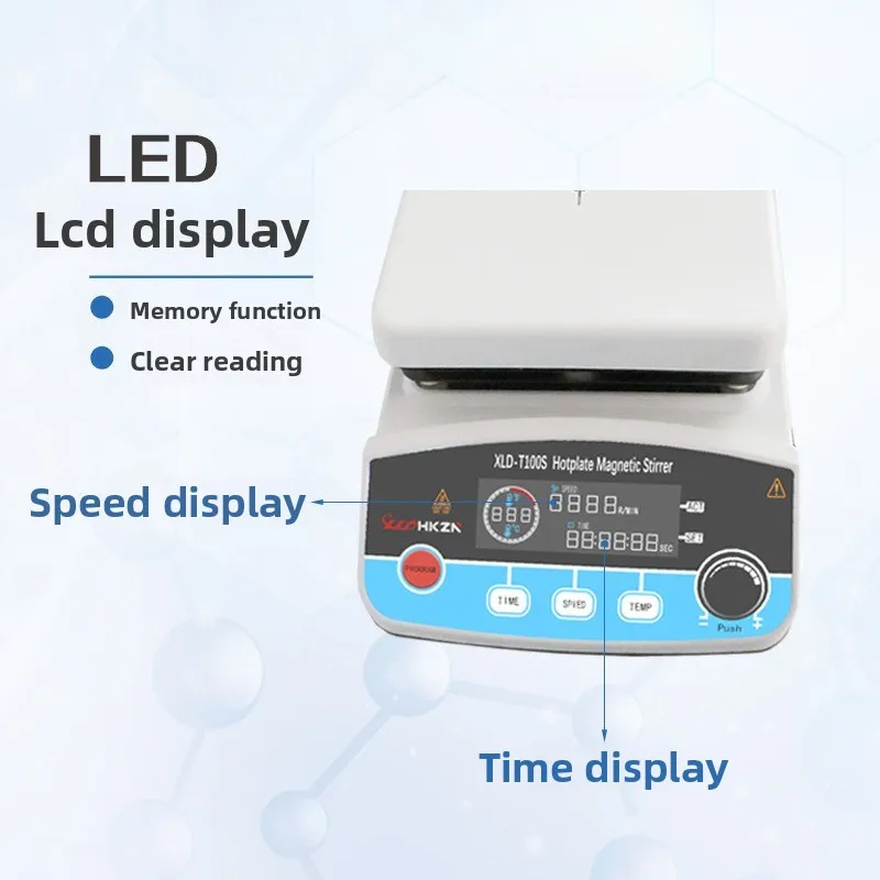 XLD-T100S Digital Constant Temperature Magnetic Stirrer 6L Capacity Laboratory Magnetic Mixer Heating Stirring Equipment