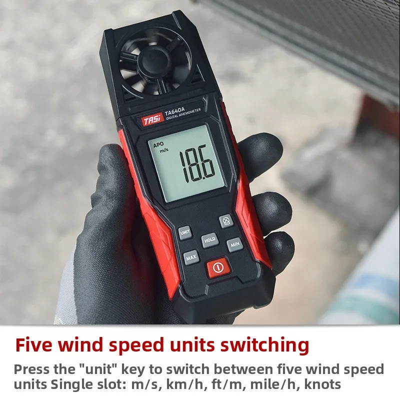 TA640A เครื่องวัดความเร็วลมแบบมือถือ เครื่องวัดความเร็วลมแบบดิจิตอล เครื่องวัดความเร็วลมแบบพกพาความแม่นยำสูง เครื่องมือวัดระดับมืออาชีพ