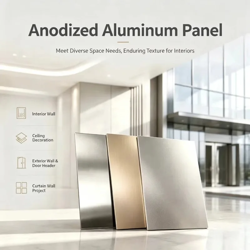 Custom Anodized Brushed Panel Wear Resistant Waterproof Fireproof Interior Wall Ceiling Exterior Wall