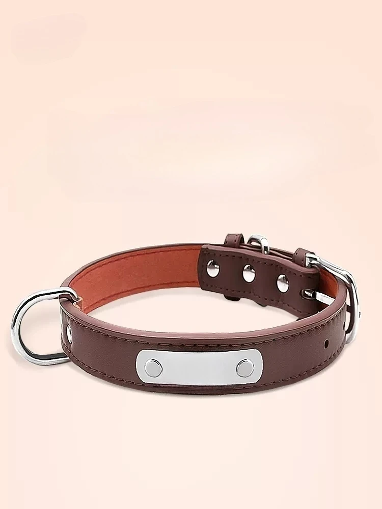 

Leather Dog Collar Small And Medium-sized Dog Samoyed Edge Shepherd Bichon Traction Collar With Bell