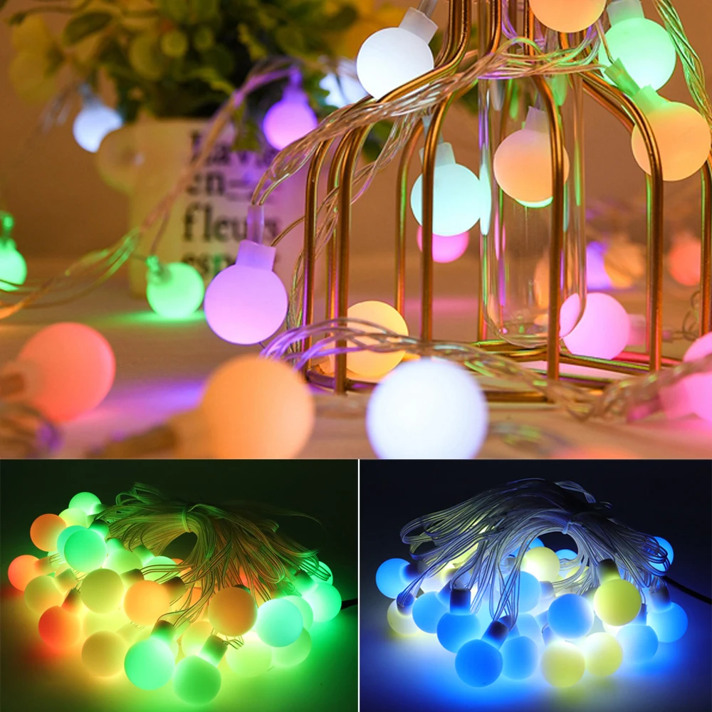 WS2812b LED Round Ball String Lights Addressable Individually Strip For  Holiday Outdoor Decor Christmas Party  Decoration DC5V