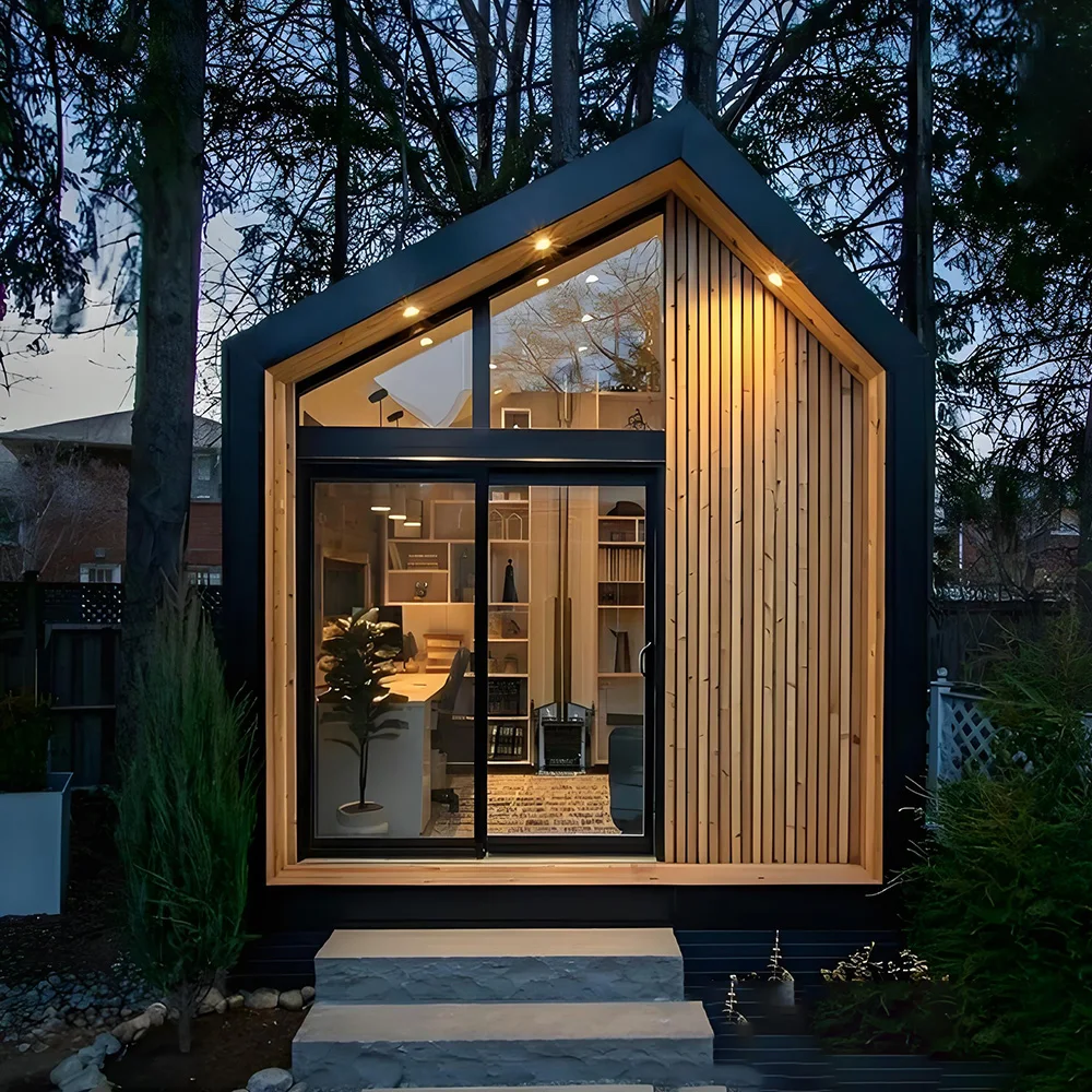 Outdoor SaunaModern Outdoor Red Cedar Solid Wood Electric Sauna Room With 1000W Control Panel For 8-10 People Villa Use