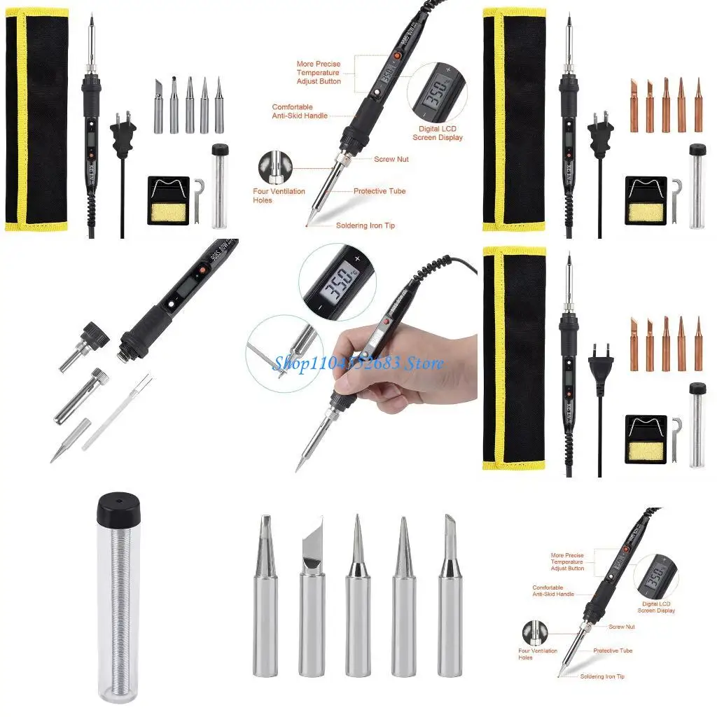 

Y6GD Electric Soldering Iron 80w Adjustable Temperature LCD Welding Ceramic Heater