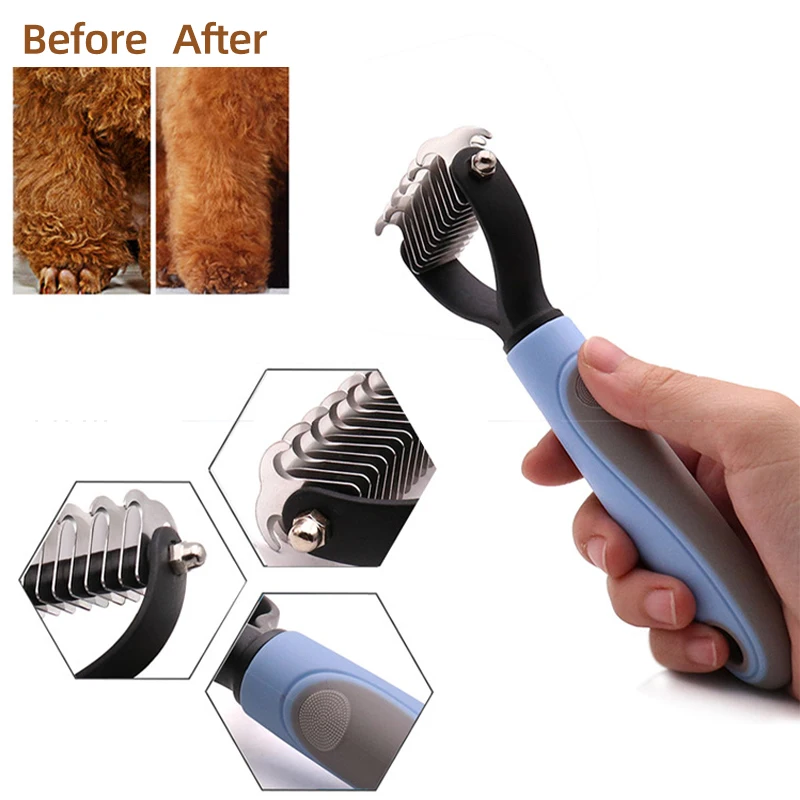 Animal Hair Brush Dog Grooming Brush Pet Hair Remover for Matted Long and Short Curly Haired Cats Pet Supplies Dog Accessories image 2