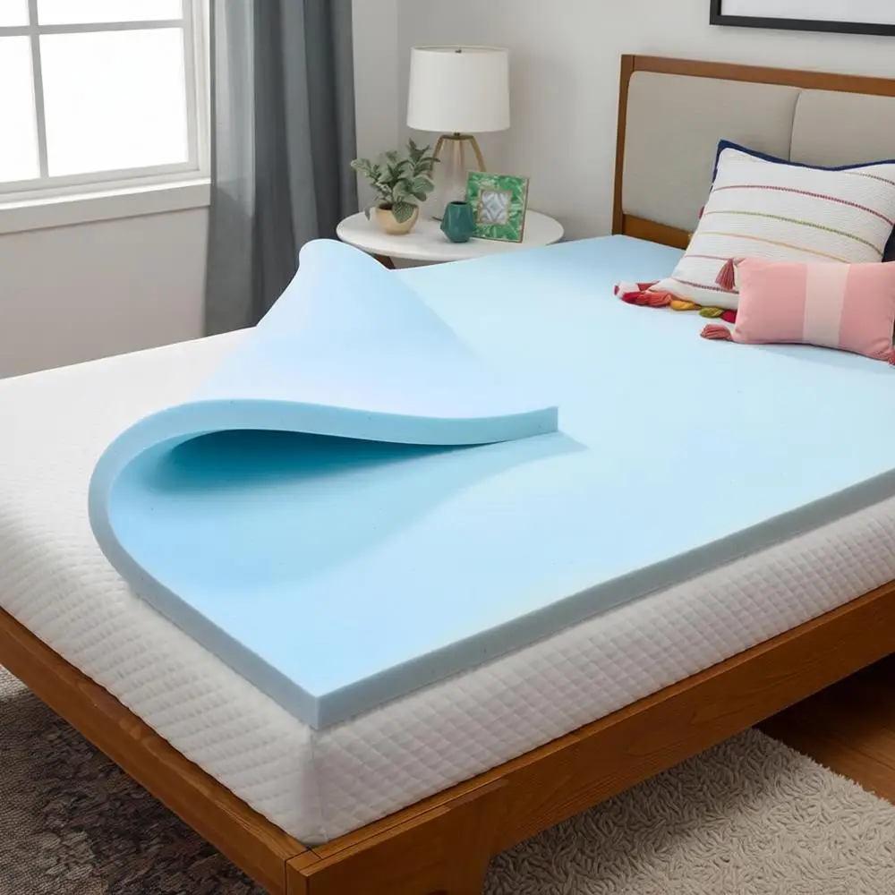 

Наматрасник из пены с эффектом памяти и гелевым наполнителем, 2 дюйма, плюшевая текстура, охлаждающий, снимающий давление, сертифицированный, для общежитий, размер Full