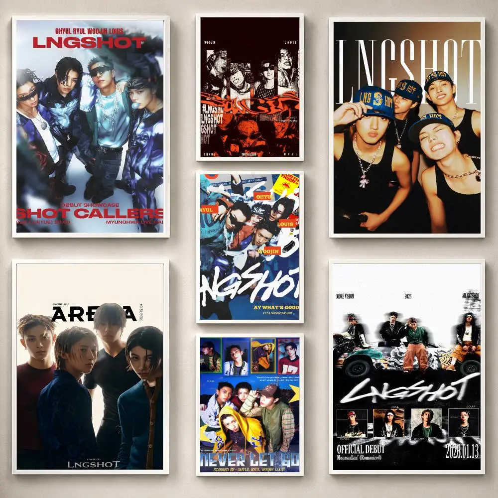 Kpop L-LNGSHOT Poster PP Self-Adhesive Removable HD Waterproof Wall art Suitable Bedrooms Living Rooms Gifts