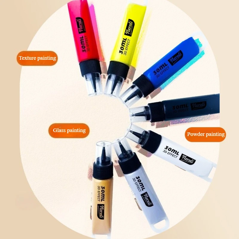 30ml 3D Texture Paste After Drying Waterproof Durable Does Not Fade for Painting Graffiti on Glass Ceramic Wooden Boards Walls