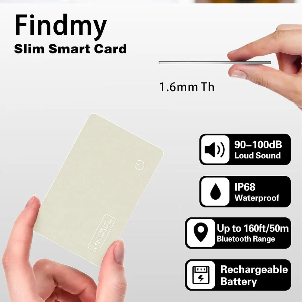 Cienki lokalizator AirTag w kształcie karty, 1,6 mm, ładowalny, kompatybilny z funkcją Find My (tylko iOS), lokalizator do bagażu. — zdjęcie produktu 3