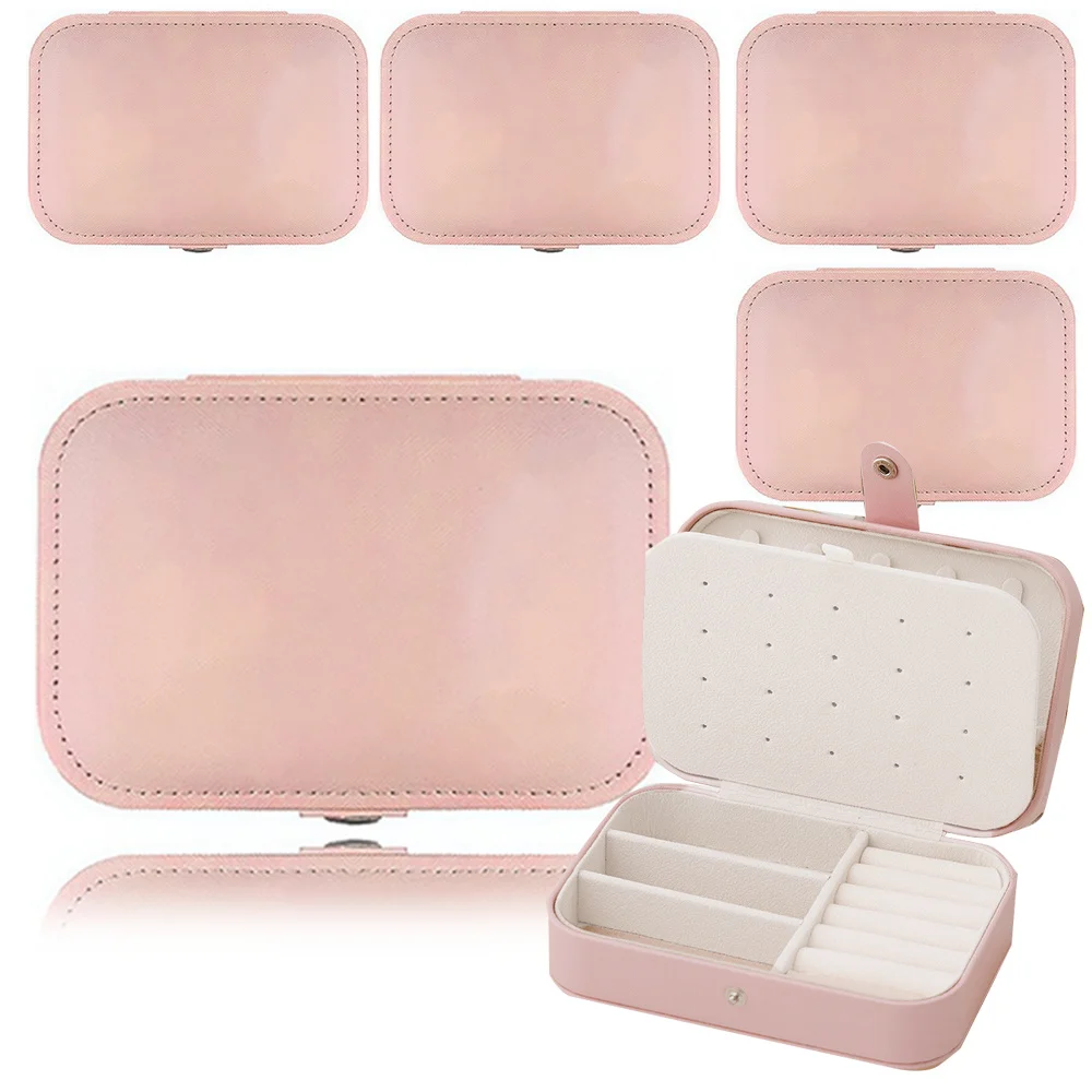 

New 2025 Leather Portable Jewelry Box Large Capacity Travel Organizer New Women's Cosmetic Bag Classic Fashion Pink Storage Box