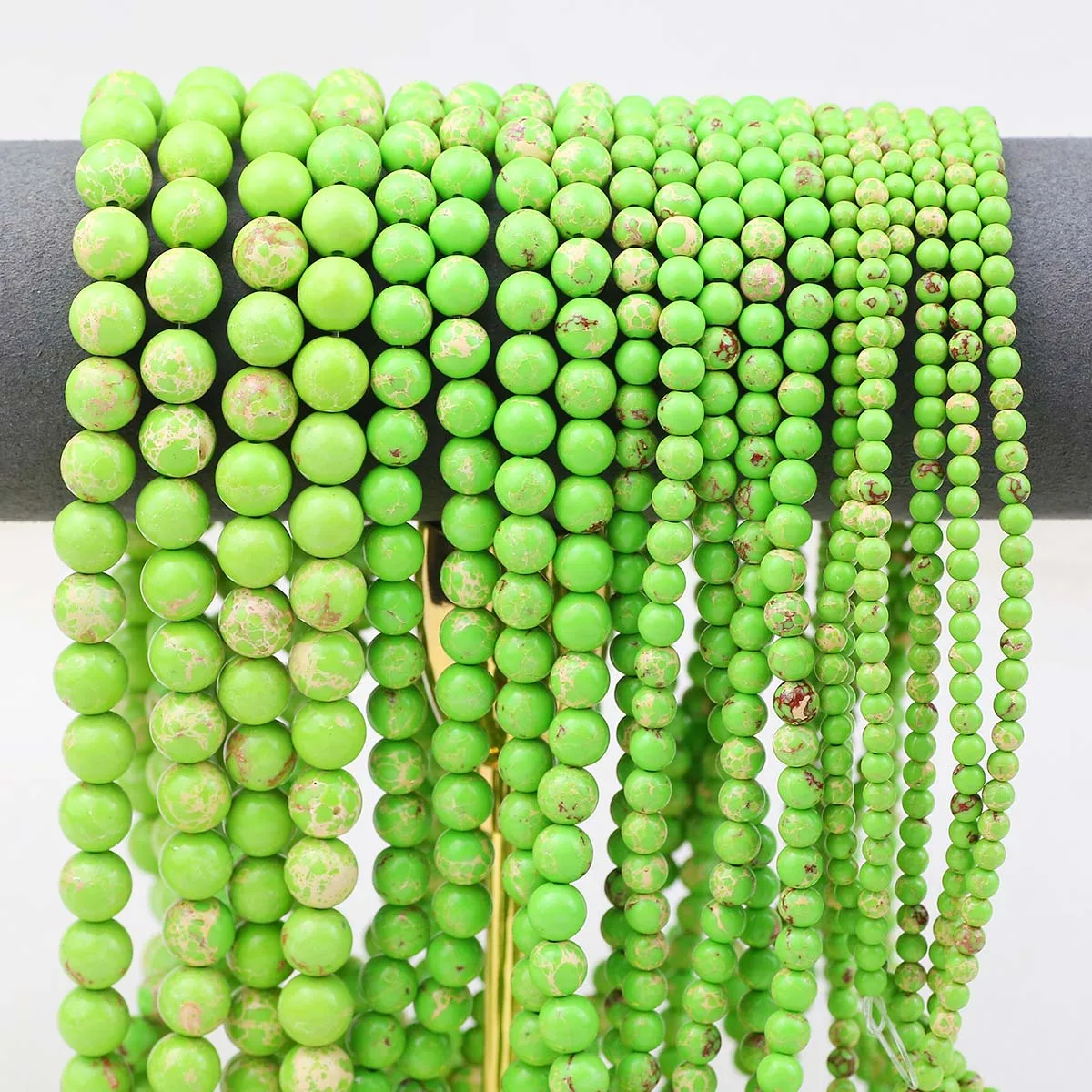 Bright Green Imperial Jasper Stone Spacer Beads 4/6/8/10mm Round Loose Beads For Jewelry Making Diy Earrings Bracelets Necklaces