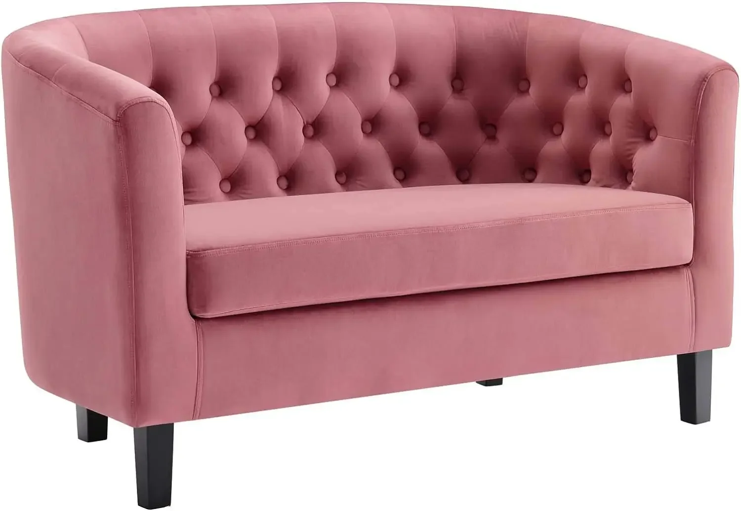 Prospect Channel Tufted Performance Velvet Modern, Loveseat, Dusty Rose