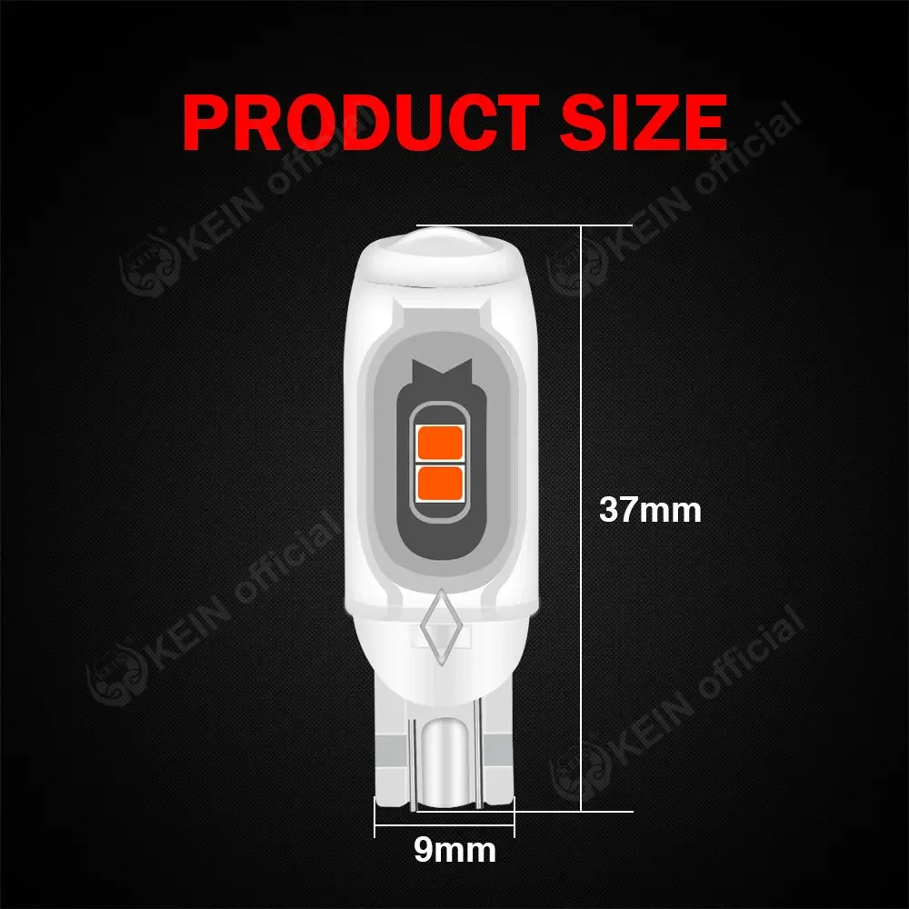 KEIN 10PCS Led T10 Strobe W5W Flash Flashing 5W5 Bulb 194 Car Interior Light Reading Dome Turn Signal Lamp 12V