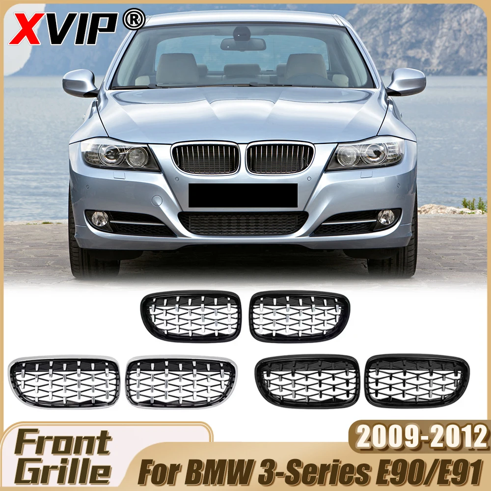 

XVIP Glossy Black Diamonds Style Upper Grilles For BMW 3-Series E90 E91 2009-12 Single Line Style Grill Body Kits Exterior Parts