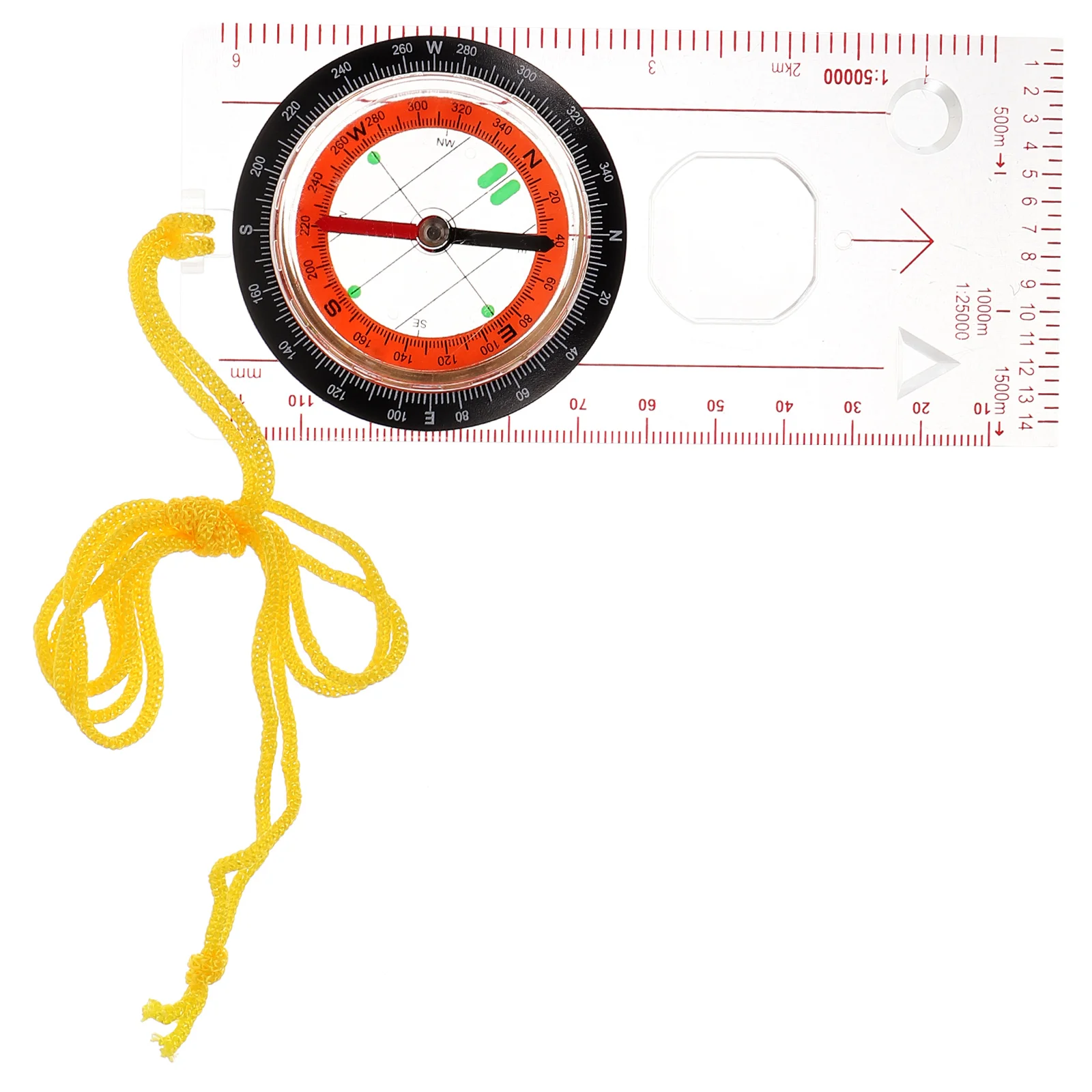 

Инструмент для кемпинга на открытом воздухе DC45-5c Многофункциональная линейка для карт Компас для ориентирования Пеший туризм Спорт Рулевое управление Акриловый дорожный ребенок